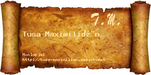 Tusa Maximilián névjegykártya